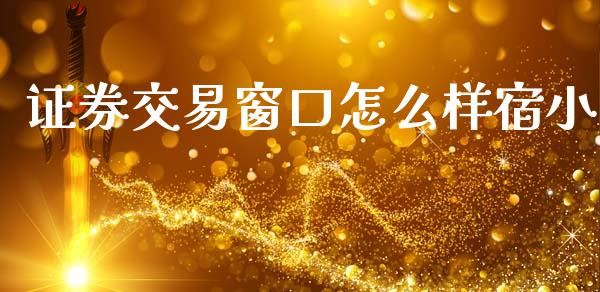 证券交易窗口怎么样宿小_https://www.gongyisiwang.com_道指_第1张