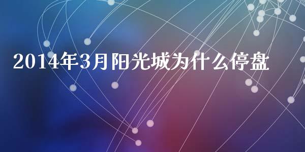 2014年3月阳光城为什么停盘_https://www.gongyisiwang.com_道指_第1张
