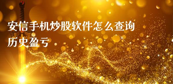 安信手机炒股软件怎么查询历史盈亏_https://www.gongyisiwang.com_股指期货交易手续费_第1张