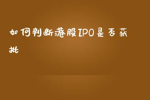 如何判断港股IPO是否获批_https://www.gongyisiwang.com_原油期货_第1张
