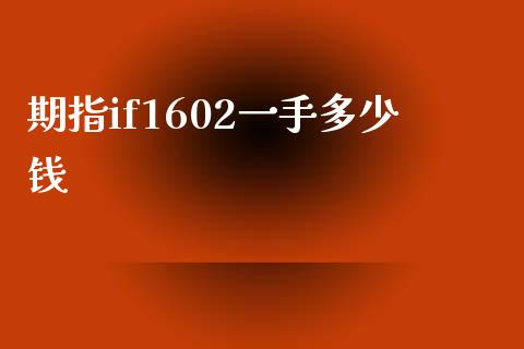期指if1602一手多少钱_https://www.gongyisiwang.com_焦炭期货手续费_第1张