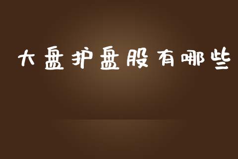 大盘护盘股有哪些_https://www.gongyisiwang.com_原油期货_第1张