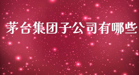茅台集团子公司有哪些_https://www.gongyisiwang.com_股指期货交易手续费_第1张