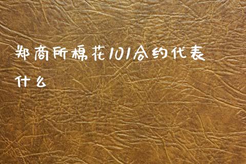 郑商所棉花101合约代表什么_https://www.gongyisiwang.com_股指期货_第1张