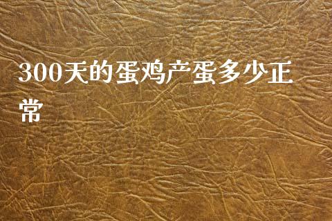 300天的蛋鸡产蛋多少正常_https://www.gongyisiwang.com_原油期货_第1张