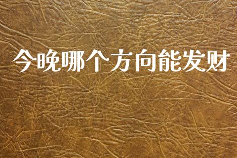 今晚哪个方向能发财_https://www.gongyisiwang.com_原油期货_第1张