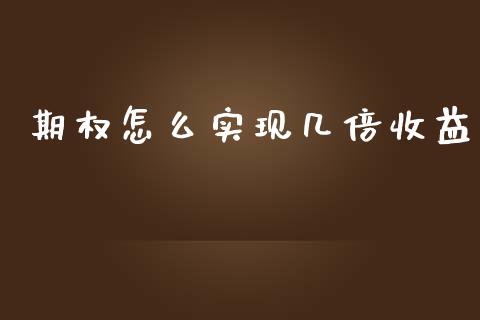 期权怎么实现几倍收益_https://www.gongyisiwang.com_焦炭期货手续费_第1张