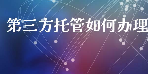第三方托管如何办理_https://www.gongyisiwang.com_股指期货交易手续费_第1张