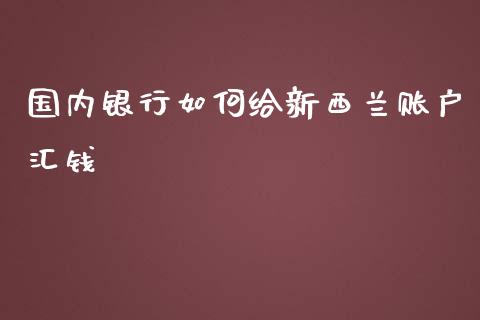 国内银行如何给新西兰账户汇钱_https://www.gongyisiwang.com_原油期货_第1张