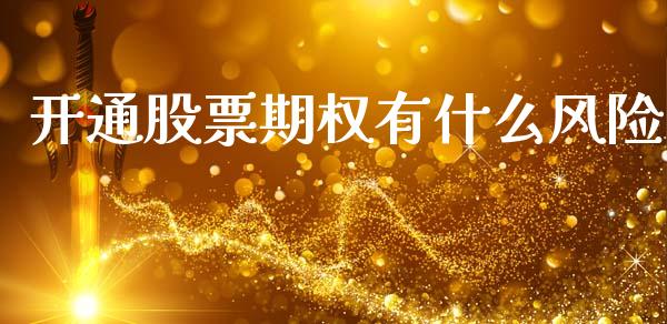 开通股票期权有什么风险_https://www.gongyisiwang.com_焦炭期货手续费_第1张