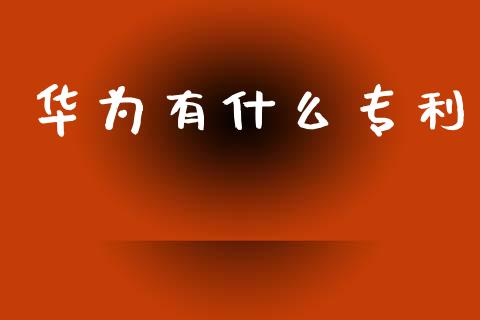 华为有什么专利_https://www.gongyisiwang.com_焦炭期货手续费_第1张