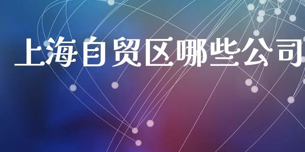 上海自贸区哪些公司_https://www.gongyisiwang.com_恒指期货_第1张