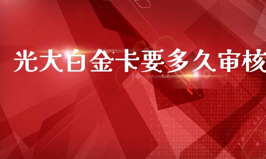 光大白金卡要多久审核_https://www.gongyisiwang.com_股指期货交易手续费_第1张