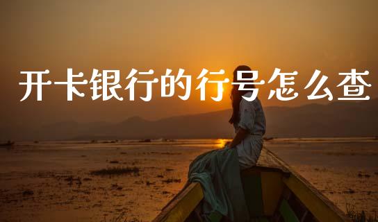 开卡银行的行号怎么查_https://www.gongyisiwang.com_恒指期货_第1张
