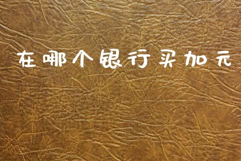 在哪个银行买加元_https://www.gongyisiwang.com_股指期货交易手续费_第1张