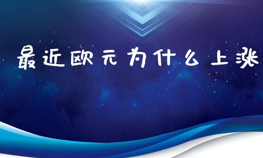最近欧元为什么上涨_https://www.gongyisiwang.com_期货公司手续费排名_第1张