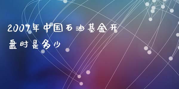 2007年中国石油基金开盘时是多少_https://www.gongyisiwang.com_原油期货_第1张