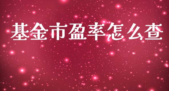 基金市盈率怎么查_https://www.gongyisiwang.com_股指期货交易手续费_第1张