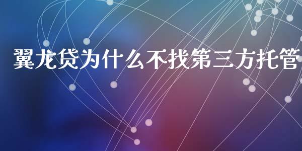 翼龙贷为什么不找第三方托管_https://www.gongyisiwang.com_期货公司手续费排名_第1张