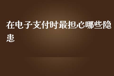 在电子支付时最担心哪些隐患_https://www.gongyisiwang.com_道指_第1张