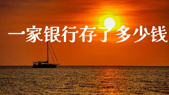 一家银行存了多少钱_https://www.gongyisiwang.com_焦炭期货手续费_第1张