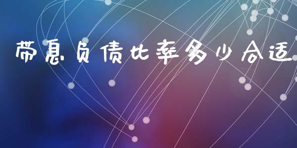 带息负债比率多少合适_https://www.gongyisiwang.com_原油期货_第1张