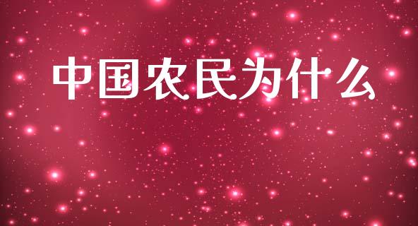 中国农民为什么_https://www.gongyisiwang.com_恒指期货_第1张