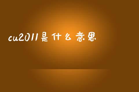 cu2011是什么意思_https://www.gongyisiwang.com_道指_第1张