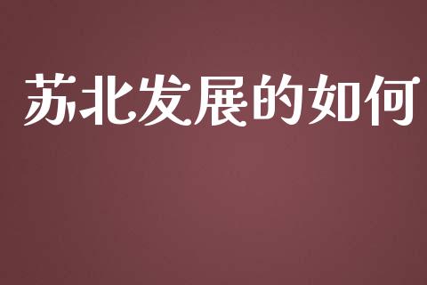 苏北发展的如何_https://www.gongyisiwang.com_原油期货_第1张