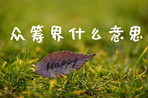 众筹界什么意思_https://www.gongyisiwang.com_原油期货_第1张