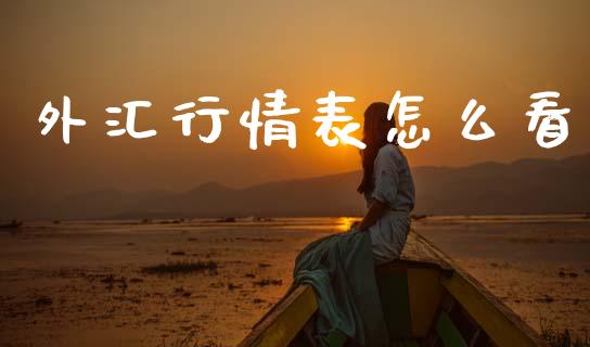 外汇行情表怎么看_https://www.gongyisiwang.com_恒指期货_第1张