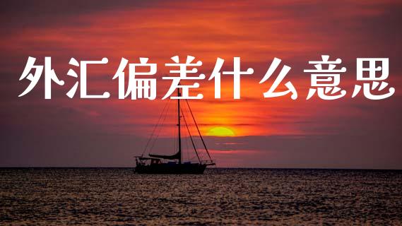 外汇偏差什么意思_https://www.gongyisiwang.com_恒指期货_第1张