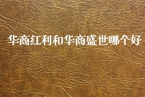 华商红利和华商盛世哪个好_https://www.gongyisiwang.com_期货公司手续费排名_第1张