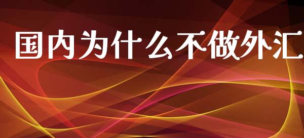 国内为什么不做外汇_https://www.gongyisiwang.com_股指期货_第1张