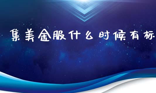集美金服什么时候有标_https://www.gongyisiwang.com_广发期货手续费_第1张