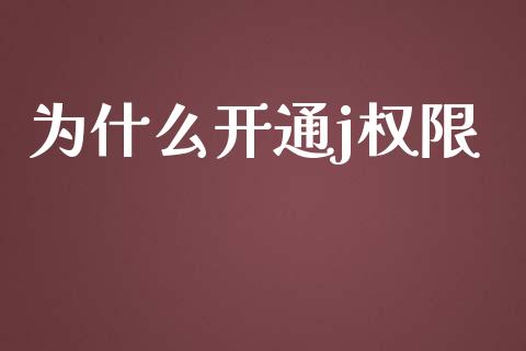 为什么开通j权限_https://www.gongyisiwang.com_道指_第1张
