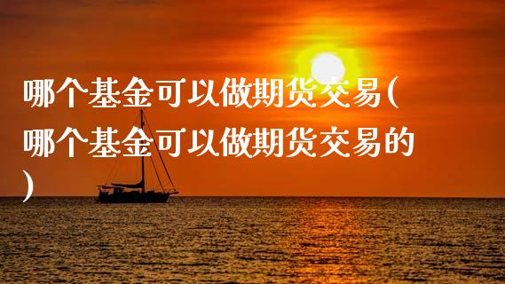 哪个基金可以做期货交易(哪个基金可以做期货交易的)_https://www.gongyisiwang.com_焦炭期货手续费_第1张