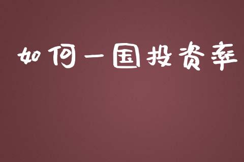 如何一国投资率_https://www.gongyisiwang.com_期货公司手续费排名_第1张