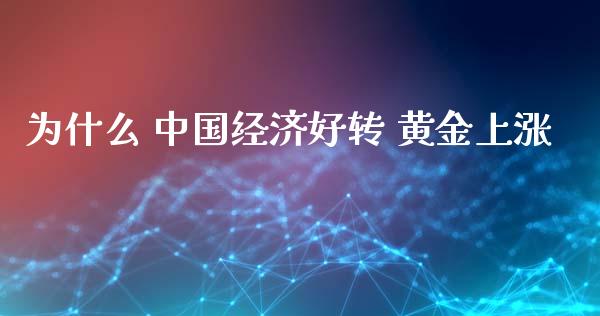 为什么 中国经济好转 黄金上涨_https://www.gongyisiwang.com_焦炭期货手续费_第1张