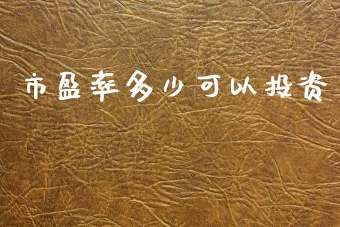 市盈率多少可以投资_https://www.gongyisiwang.com_焦炭期货手续费_第1张