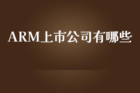 ARM上市公司有哪些_https://www.gongyisiwang.com_期货公司手续费排名_第1张