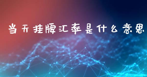 当天挂牌汇率是什么意思_https://www.gongyisiwang.com_期货公司手续费排名_第1张