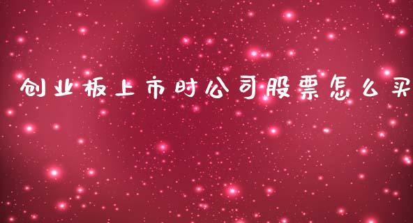 创业板上市时公司股票怎么买_https://www.gongyisiwang.com_股指期货交易手续费_第1张