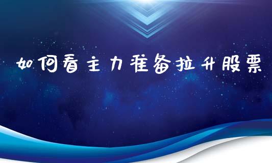 如何看主力准备拉升股票_https://www.gongyisiwang.com_焦炭期货手续费_第1张