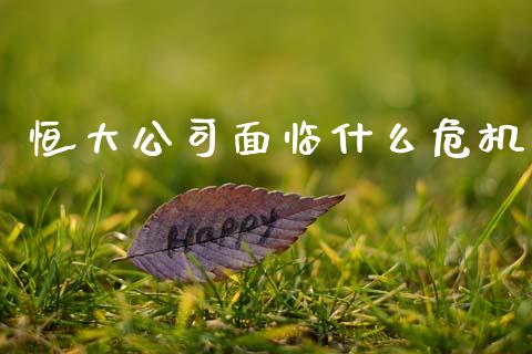 恒大公司面临什么危机_https://www.gongyisiwang.com_原油期货_第1张