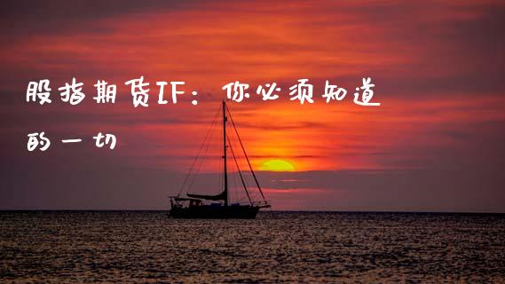 股指期货IF：你必须知道的一切_https://www.gongyisiwang.com_恒指期货_第1张