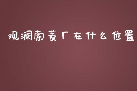 观澜索菱厂在什么位置_https://www.gongyisiwang.com_广发期货手续费_第1张