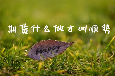 期货什么做才叫顺势_https://www.gongyisiwang.com_期货公司手续费排名_第1张