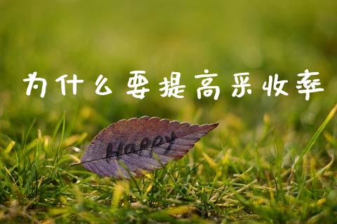 为什么要提高采收率_https://www.gongyisiwang.com_焦炭期货手续费_第1张