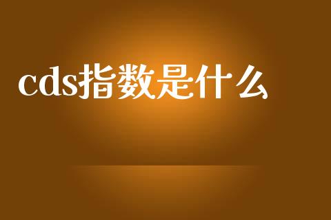 cds指数是什么_https://www.gongyisiwang.com_恒指期货_第1张